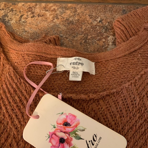 NWT Oversized Cognac Orange Tunic Sweater Sz Large Beautiful Fall/Winter  Color - Picture 5 of 8